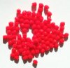 100 4mm Faceted Opaque Red Firepolish Beads